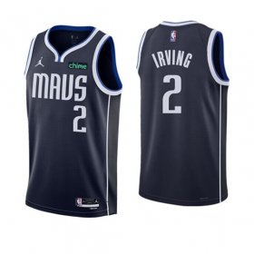 Cheap Men\'s Dallas Mavericks #2 Kyrie Irving Navy Statement Edition Stitched Basketball Jersey