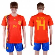 Wholesale Cheap Spain #14 Alonso Home Soccer Country Jersey