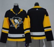 Wholesale Cheap Adidas Penguins Blank Black Home Authentic Women's Stitched NHL Jersey