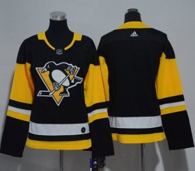 Wholesale Cheap Adidas Penguins Blank Black Home Authentic Women\'s Stitched NHL Jersey
