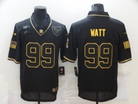 Wholesale Cheap Men\'s Houston Texans #99 J.J. Watt Black Gold 2020 Salute To Service Stitched NFL Nike Limited Jersey