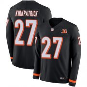 Wholesale Cheap Nike Bengals #27 Dre Kirkpatrick Black Team Color Men's Stitched NFL Limited Therma Long Sleeve Jersey