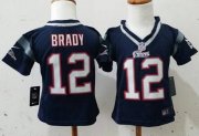 Wholesale Cheap Toddler Nike Patriots #12 Tom Brady Navy Blue Team Color Stitched NFL Elite Jersey