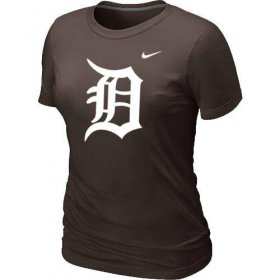 Wholesale Cheap Women\'s Detroit Tigers Heathered Nike Brown Blended T-Shirt