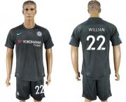 Wholesale Cheap Chelsea #22 Willian Black Soccer Club Jersey