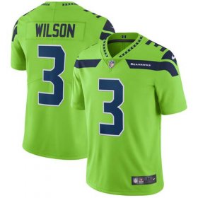 Wholesale Cheap Nike Seahawks #3 Russell Wilson Green Men\'s Stitched NFL Limited Rush Jersey