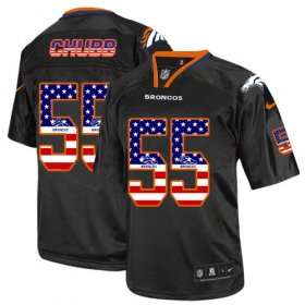 Wholesale Cheap Nike Broncos #55 Bradley Chubb Black Men\'s Stitched NFL Elite USA Flag Fashion Jersey