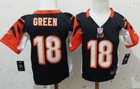 Wholesale Cheap Toddler Nike Bengals #18 A.J. Green Black Team Color Stitched NFL Elite Jersey