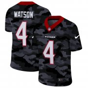 Cheap Houston Texans #4 Deshaun Watson Men's Nike 2020 Black CAMO Vapor Untouchable Limited Stitched NFL Jersey