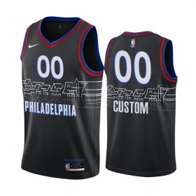 Wholesale Cheap Men\'s Nike 76ers Custom Personalized Swingman Black NBA 2020-21 City Edition Jersey