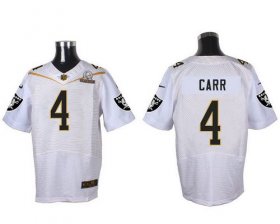 Wholesale Cheap Nike Raiders #4 Derek Carr White 2016 Pro Bowl Men\'s Stitched NFL Elite Jersey