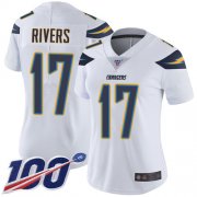 Wholesale Cheap Nike Chargers #17 Philip Rivers White Women's Stitched NFL 100th Season Vapor Limited Jersey