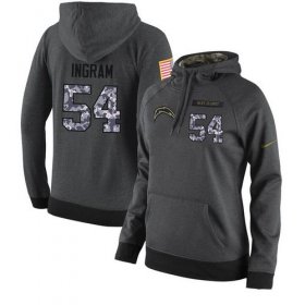 Wholesale Cheap NFL Women\'s Nike Los Angeles Chargers #54 Melvin Ingram Stitched Black Anthracite Salute to Service Player Performance Hoodie