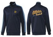 Wholesale Cheap MLB Oakland Athletics Zip Jacket Dark Blue_2