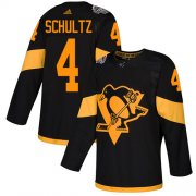 Wholesale Cheap Adidas Penguins #4 Justin Schultz Black Authentic 2019 Stadium Series Stitched NHL Jersey