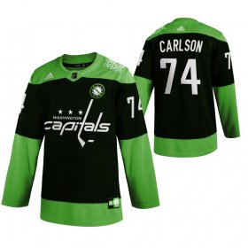 Wholesale Cheap Washington Capitals #74 John Carlson Men\'s Adidas Green Hockey Fight nCoV Limited NHL Jersey