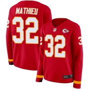 Wholesale Cheap Nike Chiefs #32 Tyrann Mathieu Red Team Color Women's Stitched NFL Limited Therma Long Sleeve Jersey