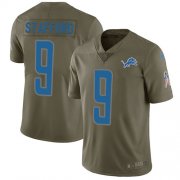 Wholesale Cheap Nike Lions #9 Matthew Stafford Olive Men's Stitched NFL Limited 2017 Salute to Service Jersey