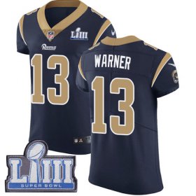 Wholesale Cheap Nike Rams #13 Kurt Warner Navy Blue Team Color Super Bowl LIII Bound Men\'s Stitched NFL Vapor Untouchable Elite Jersey