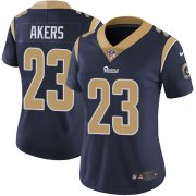 Wholesale Cheap Nike Rams #23 Cam Akers Navy Blue Team Color Women's Stitched NFL Vapor Untouchable Limited Jersey