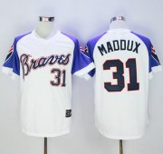 Wholesale Cheap Mitchell And Ness 1973 Braves #31 Greg Maddux White Throwback Stitched MLB Jersey