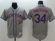 Wholesale Cheap Mets #34 Noah Syndergaard Grey Flexbase Authentic Collection Stitched MLB Jersey
