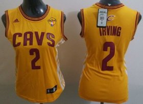 Wholesale Cheap Women\'s Cleveland Cavaliers #2 Kyrie Irving Yellow 2016 The NBA Finals Patch Jersey