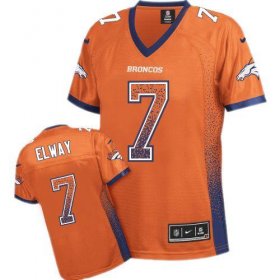Wholesale Cheap Nike Broncos #7 John Elway Orange Team Color Women\'s Stitched NFL Elite Drift Fashion Jersey