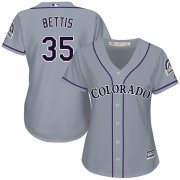 Wholesale Cheap Rockies #35 Chad Bettis Grey Road Women's Stitched MLB Jersey