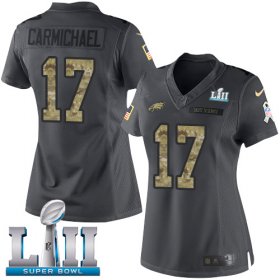 Wholesale Cheap Nike Eagles #17 Harold Carmichael Black Super Bowl LII Women\'s Stitched NFL Limited 2016 Salute to Service Jersey