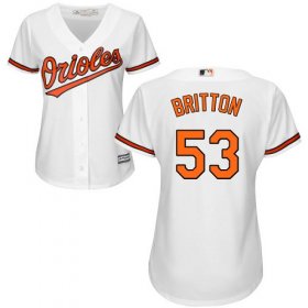 Wholesale Cheap Orioles #53 Zach Britton White Home Women\'s Stitched MLB Jersey