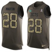 Wholesale Cheap Nike Jets #28 Curtis Martin Green Men's Stitched NFL Limited Salute To Service Tank Top Jersey
