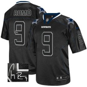 Wholesale Cheap Nike Cowboys #9 Tony Romo Lights Out Black Men\'s Stitched NFL Elite Autographed Jersey