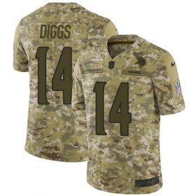 Wholesale Cheap Nike Vikings #14 Stefon Diggs Camo Youth Stitched NFL Limited 2018 Salute to Service Jersey