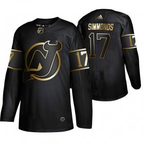 Wholesale Cheap Adidas Devils #17 Wayne Simmonds Men\'s 2019 Black Golden Edition Authentic Stitched NHL Jersey