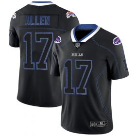 Wholesale Cheap Nike Bills #17 Josh Allen Lights Out Black Men\'s Stitched NFL Limited Rush Jersey