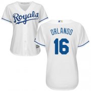 Wholesale Cheap Royals #16 Paulo Orlando White Home Women's Stitched MLB Jersey