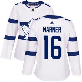 Wholesale Cheap Adidas Maple Leafs #16 Mitchell Marner White Authentic 2018 Stadium Series Women\'s Stitched NHL Jersey