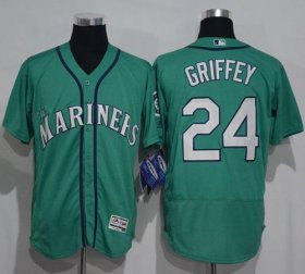 Wholesale Cheap Mariners #24 Ken Griffey Green Flexbase Authentic Collection Stitched MLB Jersey