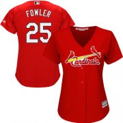 Wholesale Cheap Cardinals #25 Dexter Fowler Red Alternate Women's Stitched MLB Jersey