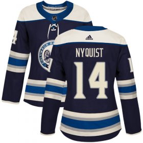 Wholesale Cheap Adidas Blue Jackets #14 Gustav Nyquist Navy Alternate Authentic Women\'s Stitched NHL Jersey