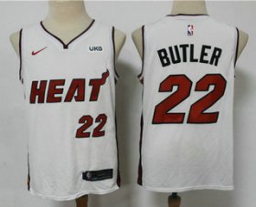 Wholesale Cheap Men\'s Miami Heat #22 Jimmy Butler White 2021 Nike Swingman Stitched NBA Jersey With The NEW Sponsor Logo