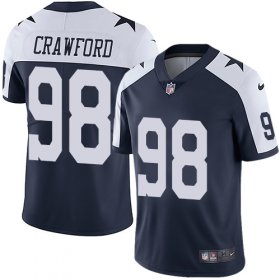 Wholesale Cheap Nike Cowboys #98 Tyrone Crawford Navy Blue Thanksgiving Men\'s Stitched NFL Vapor Untouchable Limited Throwback Jersey