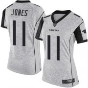 Wholesale Cheap Nike Falcons #11 Julio Jones Gray Women's Stitched NFL Limited Gridiron Gray II Jersey