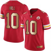 Wholesale Cheap Nike Chiefs #10 Tyreek Hill Red Men's Stitched NFL Limited Gold Rush Jersey