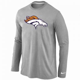Wholesale Cheap Nike Denver Broncos Logo Long Sleeve T-Shirt Grey