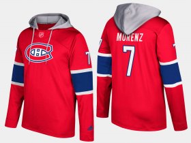 Wholesale Cheap Canadiens #7 Howie Morenz Red Name And Number Hoodie