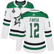 Cheap Adidas Stars #12 Radek Faksa White Road Authentic Women's 2020 Stanley Cup Final Stitched NHL Jersey