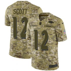Wholesale Cheap Nike Ravens #12 Jaleel Scott Camo Men\'s Stitched NFL Limited 2018 Salute To Service Jersey