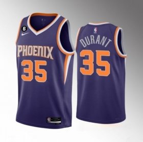 Cheap Men\'s Phoenix Suns #35 Kevin Durant Purple Icon Edition With NO.6 Patch Stitched Basketball Jersey